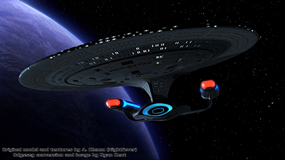 Starfleet Enterprise starship embarks on a mission to explore. Enterprise NCC-1701-D